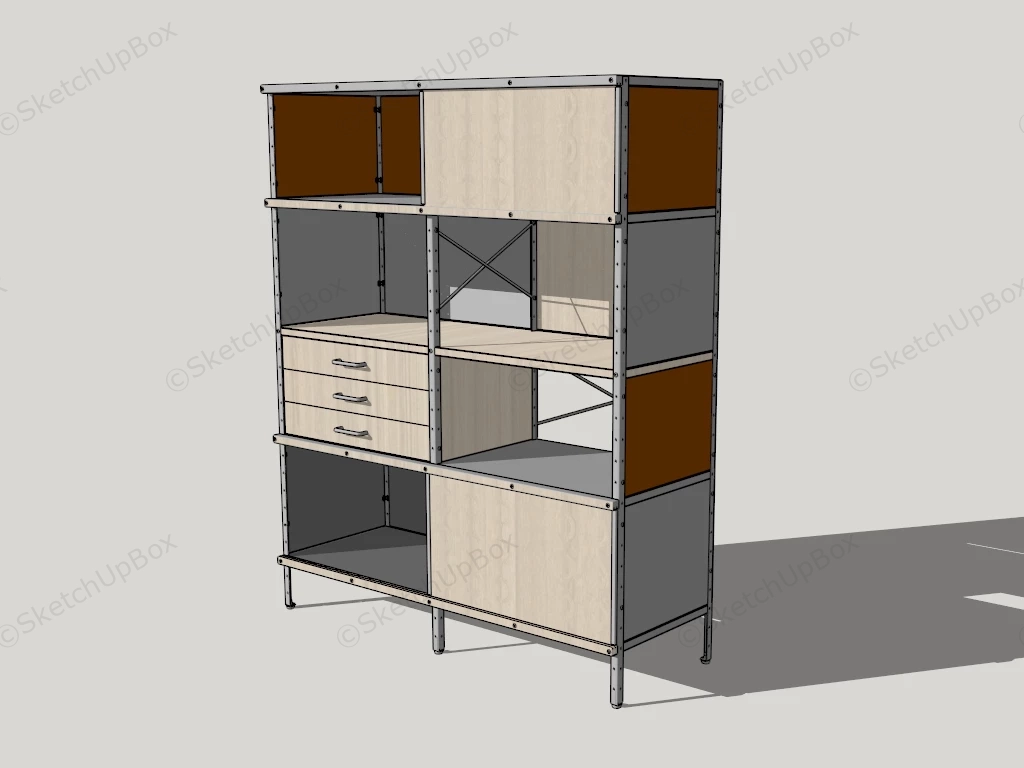 Industrial Design Bookcase sketchup model preview - SketchupBox