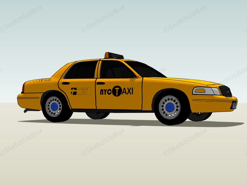 Ford Taxi Car sketchup model preview - SketchupBox