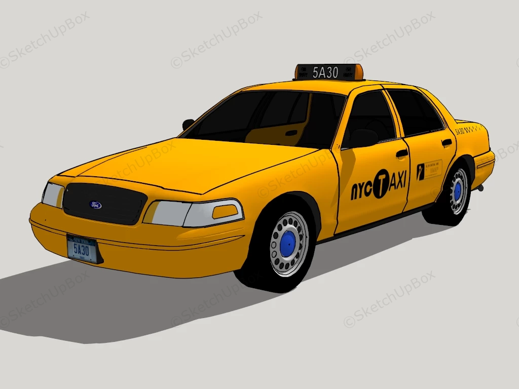 Ford Taxi Car sketchup model preview - SketchupBox