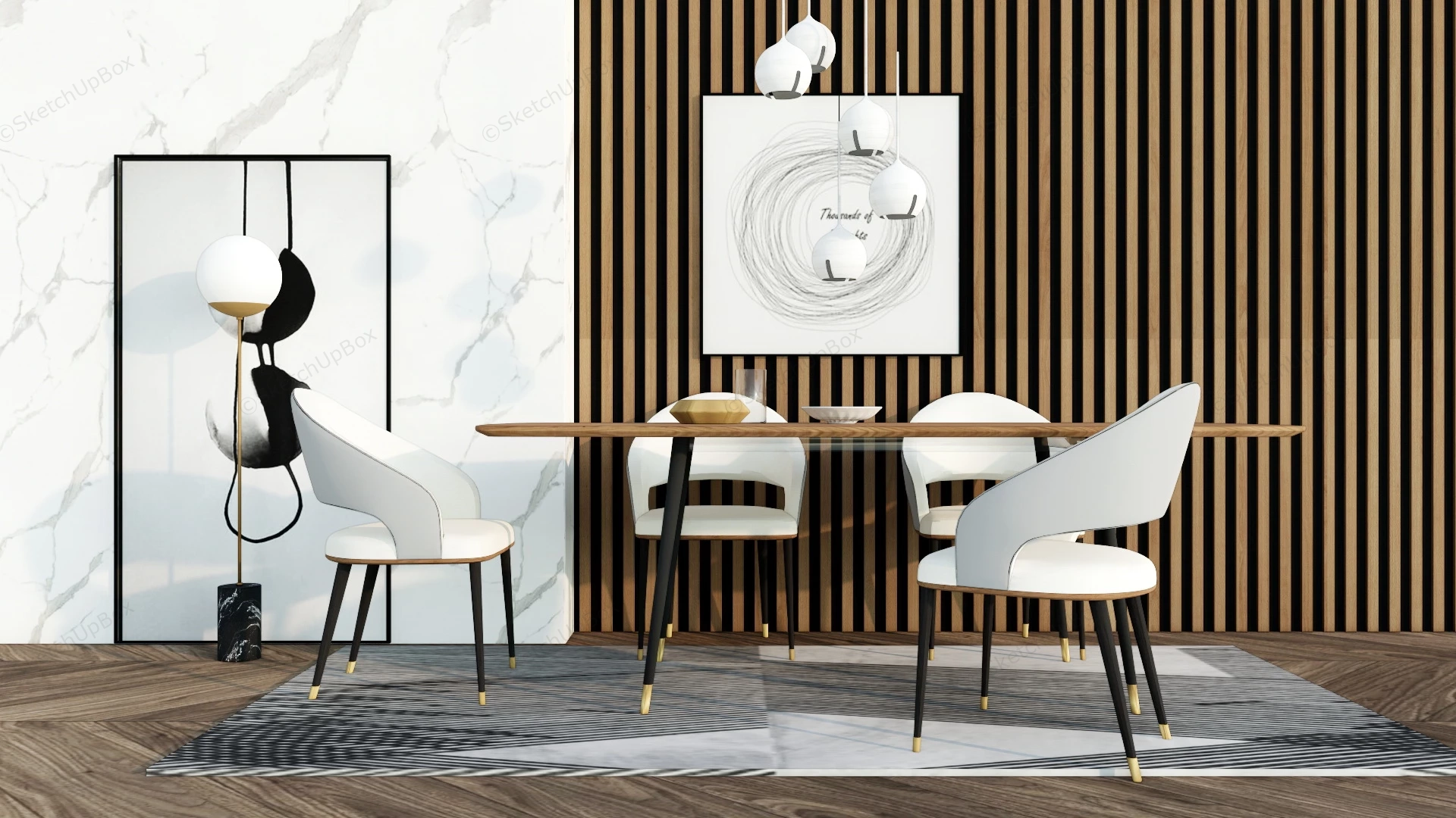 Dining Room Accent Wall Idea sketchup model preview - SketchupBox