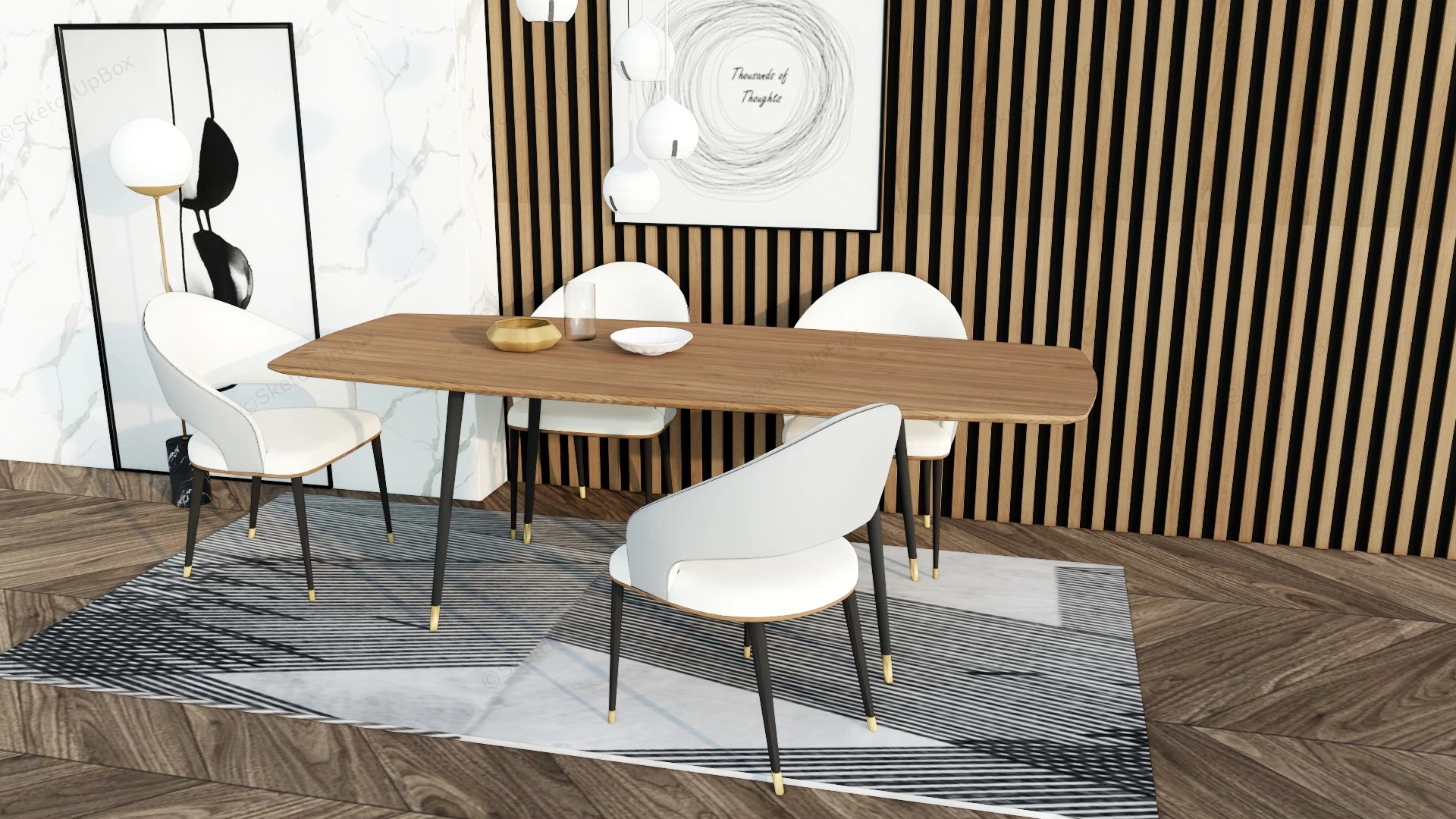 Dining Room Accent Wall Idea sketchup model preview - SketchupBox