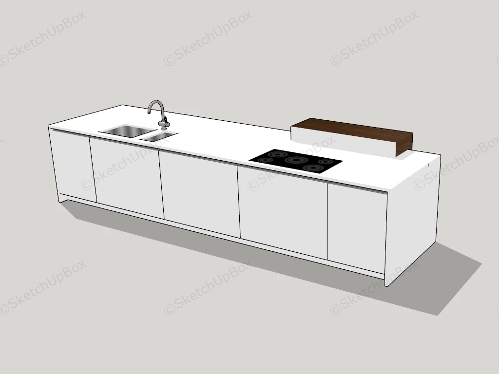 Kitchen Island Design With Storage sketchup model preview - SketchupBox