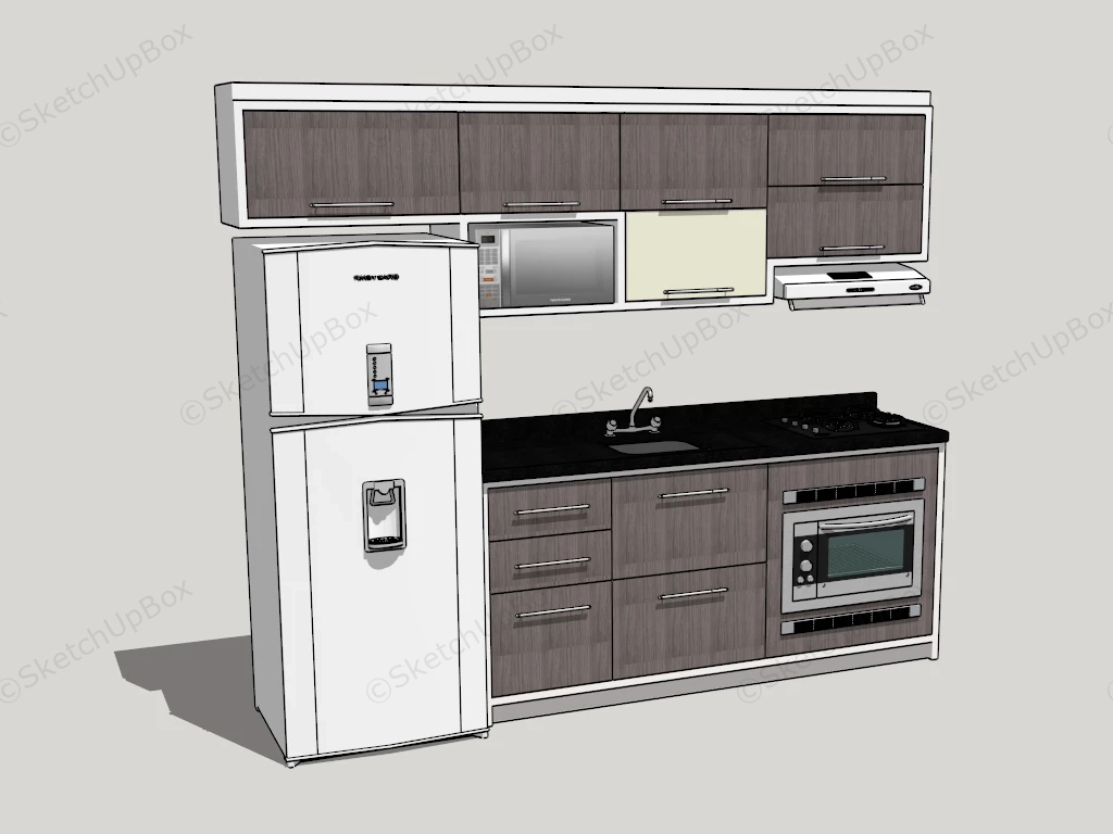 Tiny Kitchen Cabinet Design sketchup model preview - SketchupBox