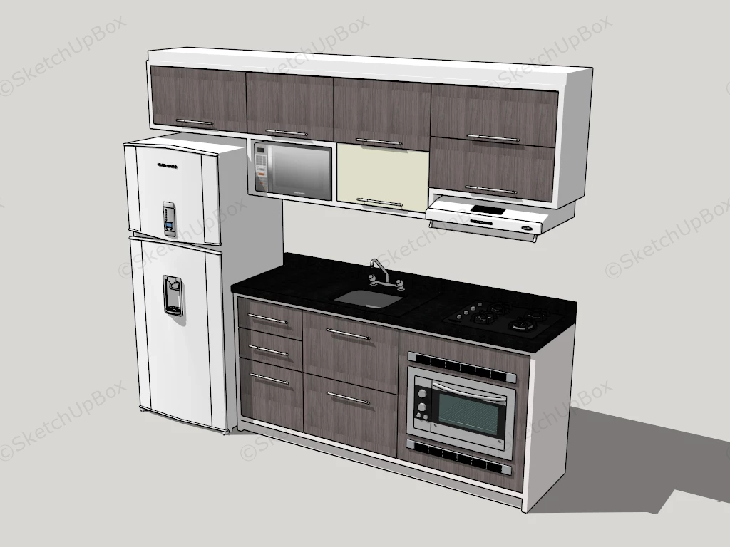 Tiny Kitchen Cabinet Design sketchup model preview - SketchupBox