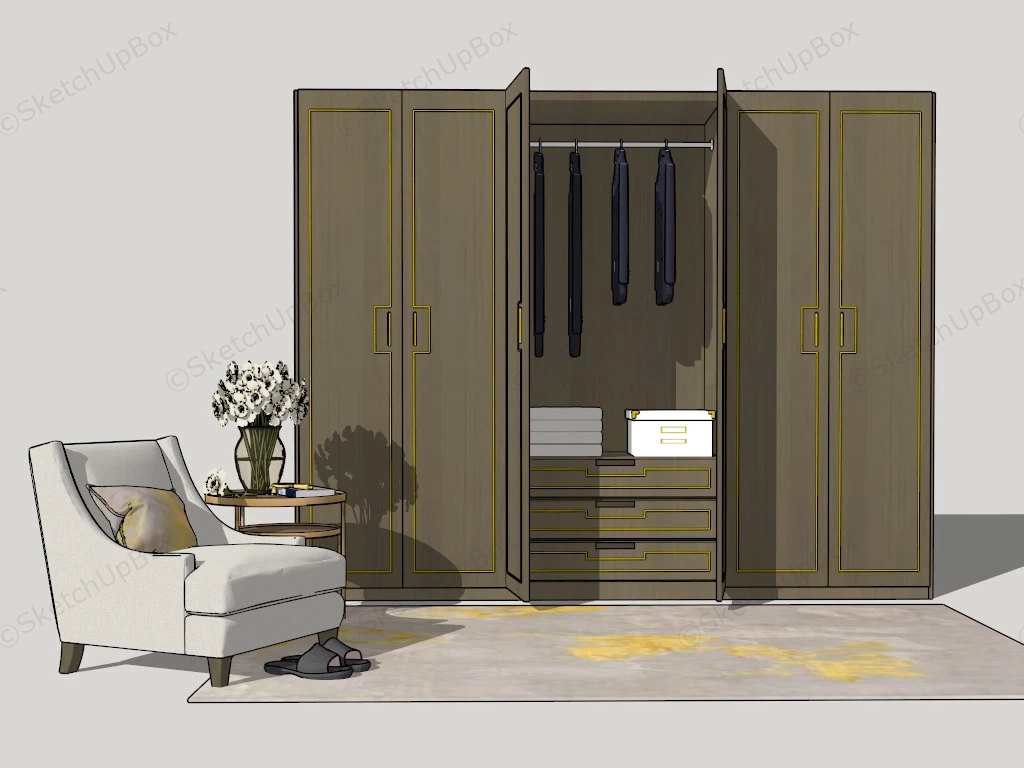 Small Dressing Room Furniture sketchup model preview - SketchupBox