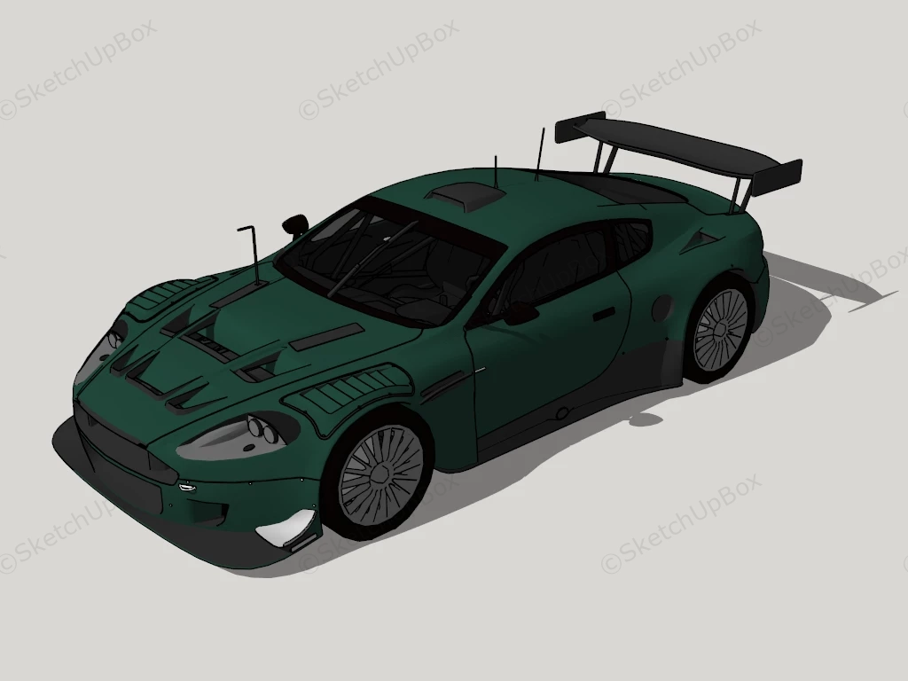 Dark Green Sports Car sketchup model preview - SketchupBox