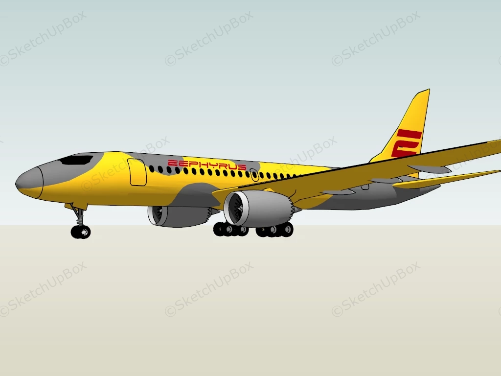 Zephyrus Airliner sketchup model preview - SketchupBox