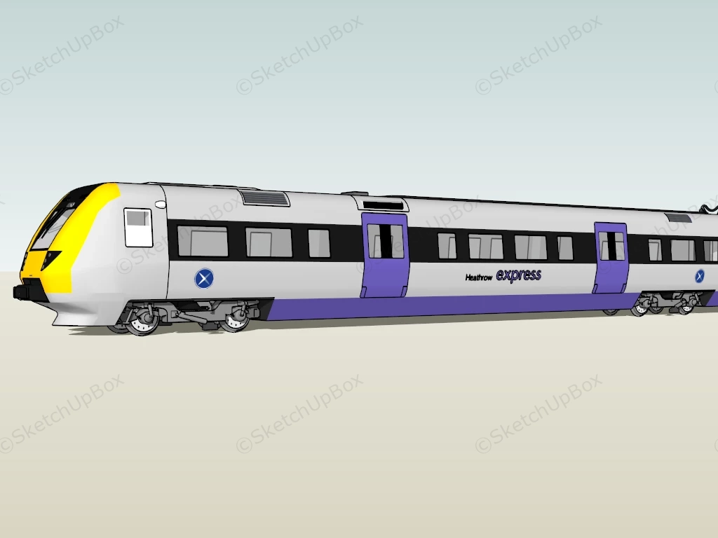 Heathrow Express Train sketchup model preview - SketchupBox