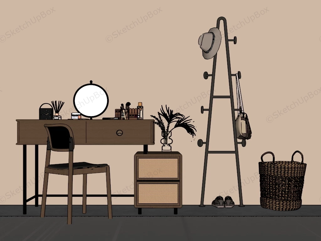 Dressing Table And Coat Stand sketchup model preview - SketchupBox