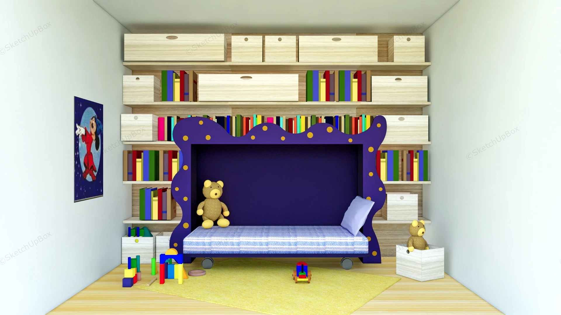 Kids Playroom Furniture sketchup model preview - SketchupBox