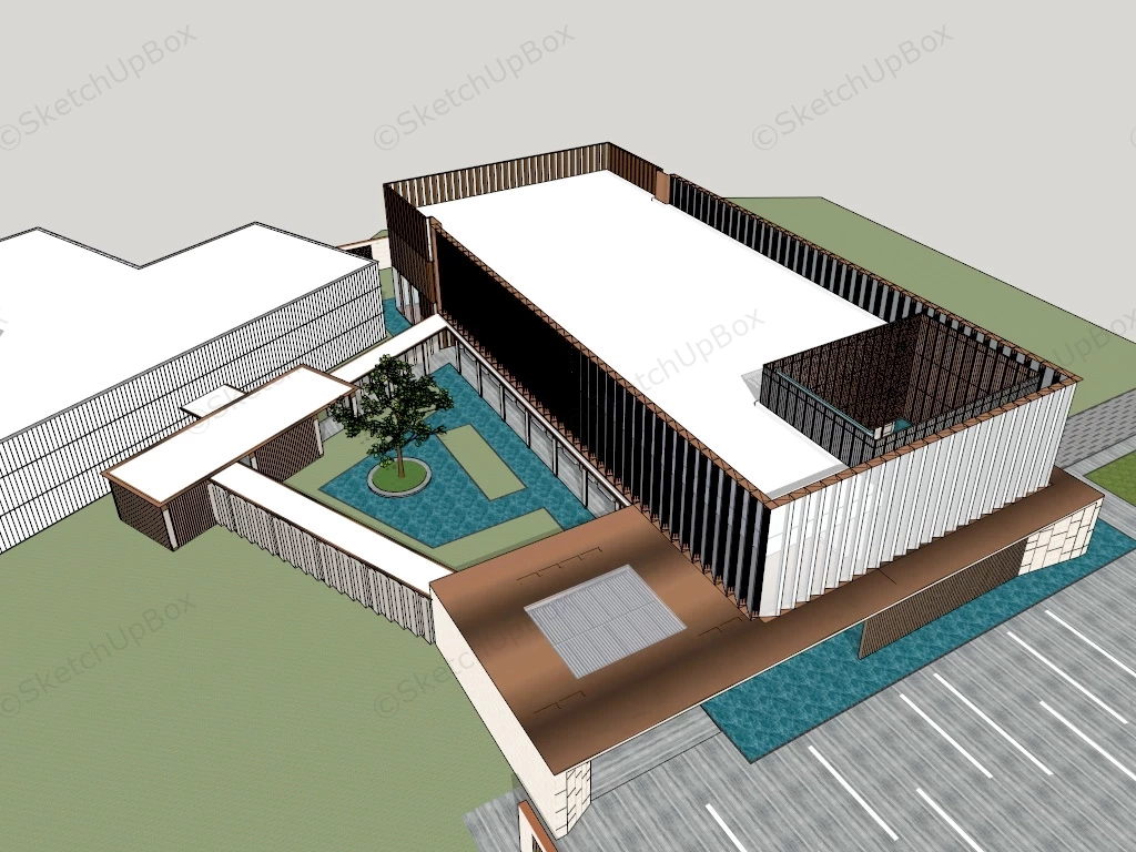 Modern Art Museum Concept sketchup model preview - SketchupBox