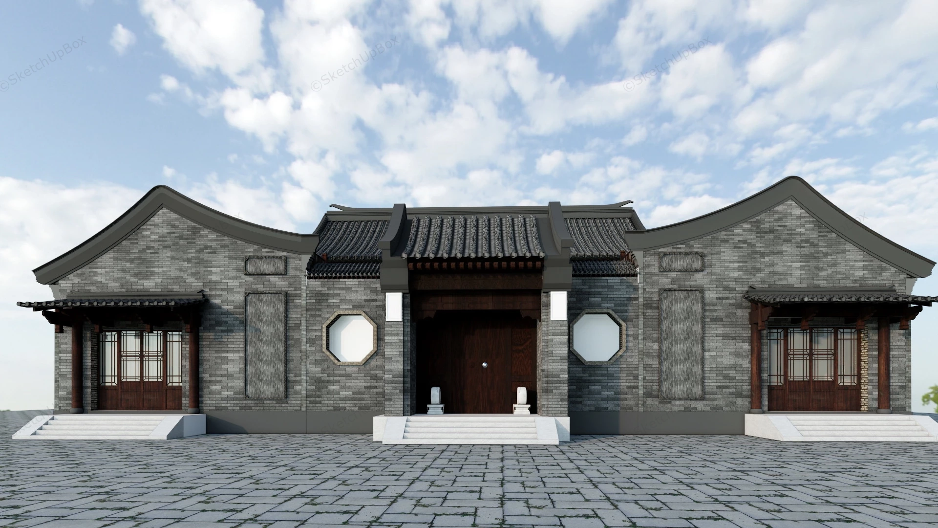 Beijing Courtyard House sketchup model preview - SketchupBox