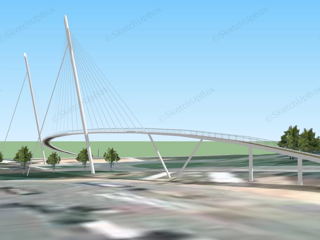 Urban Pedestrian Bridge Design sketchup model preview - SketchupBox