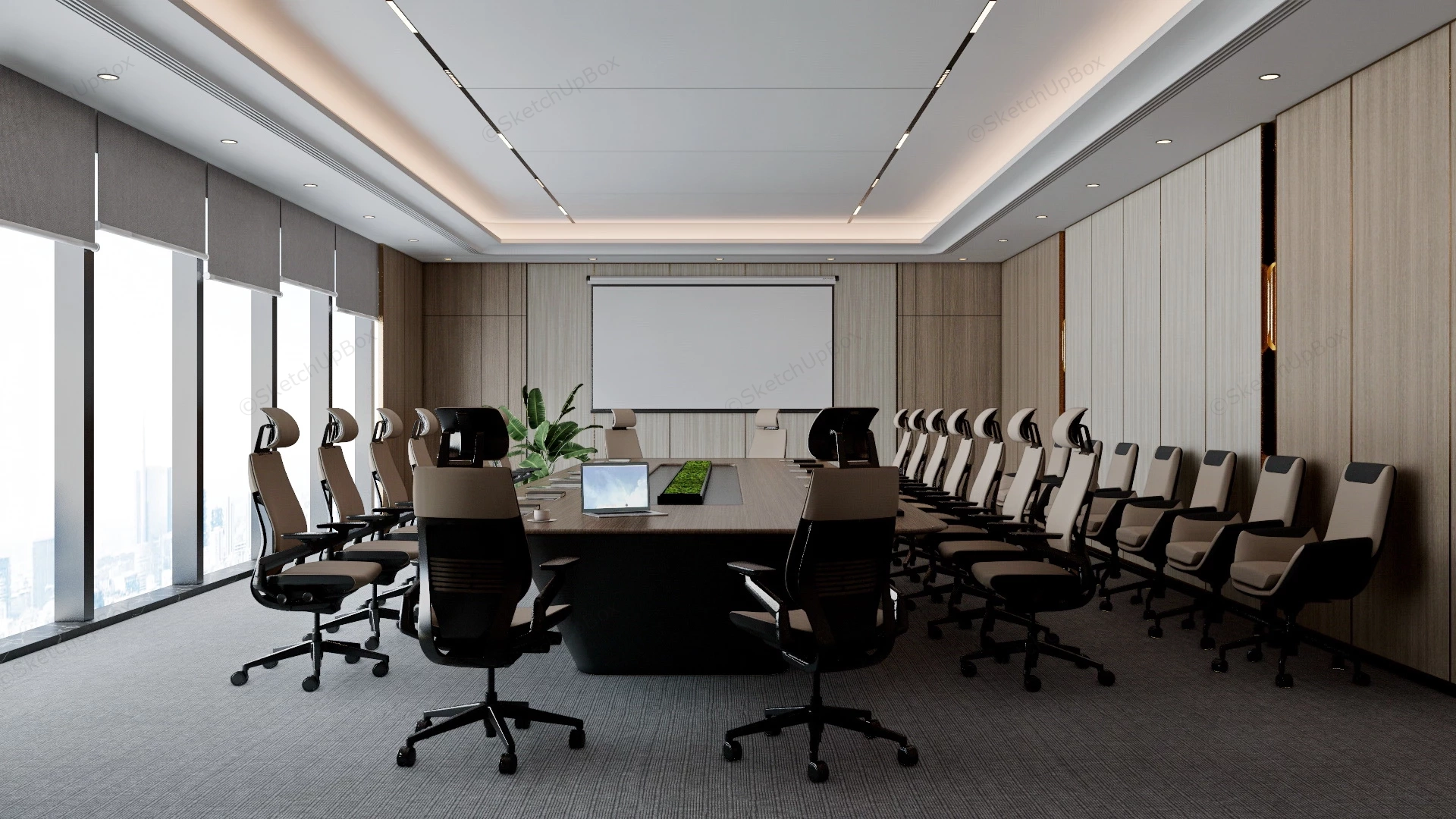 Executive Meeting Room Interior sketchup model preview - SketchupBox