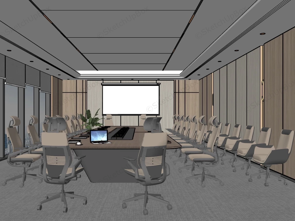 Executive Meeting Room Interior sketchup model preview - SketchupBox