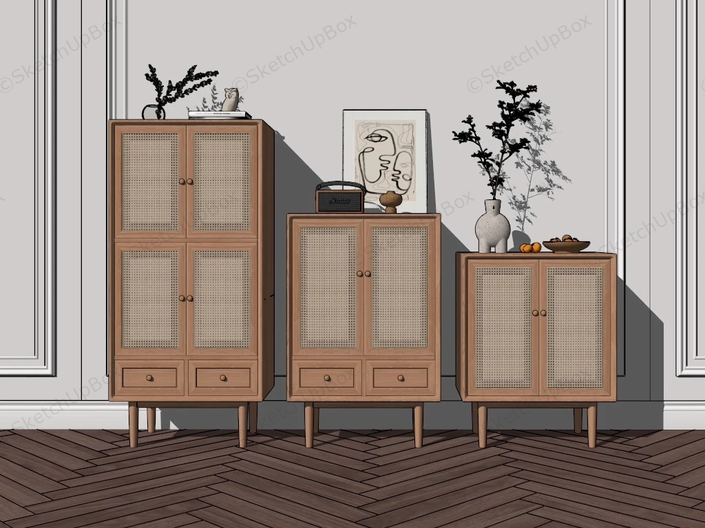 Rattan Door Sideboard Set sketchup model preview - SketchupBox