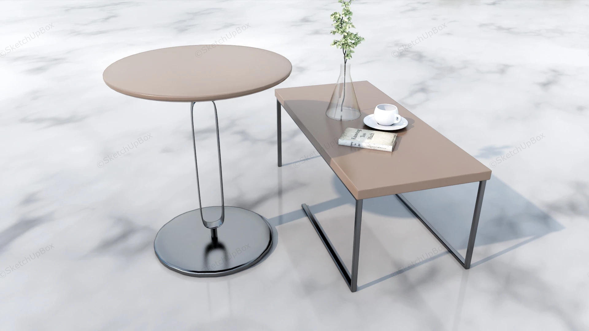 Coffee Table End Table Set sketchup model preview - SketchupBox