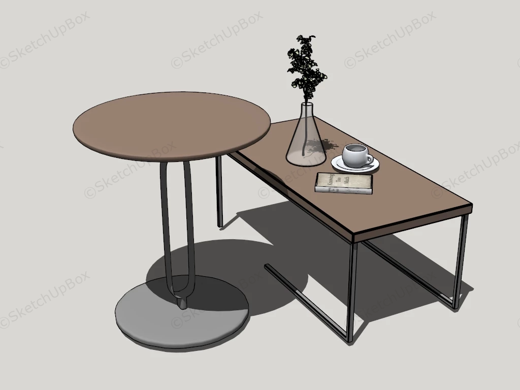 Coffee Table End Table Set sketchup model preview - SketchupBox