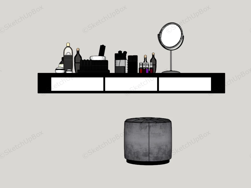 Minimalist Floating Dressing Table sketchup model preview - SketchupBox