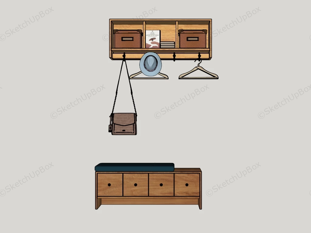 Entryway Bench Idea sketchup model preview - SketchupBox