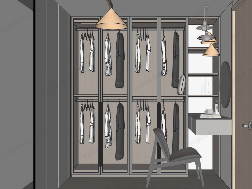 Small Dressing Room With Vanity sketchup model preview - SketchupBox