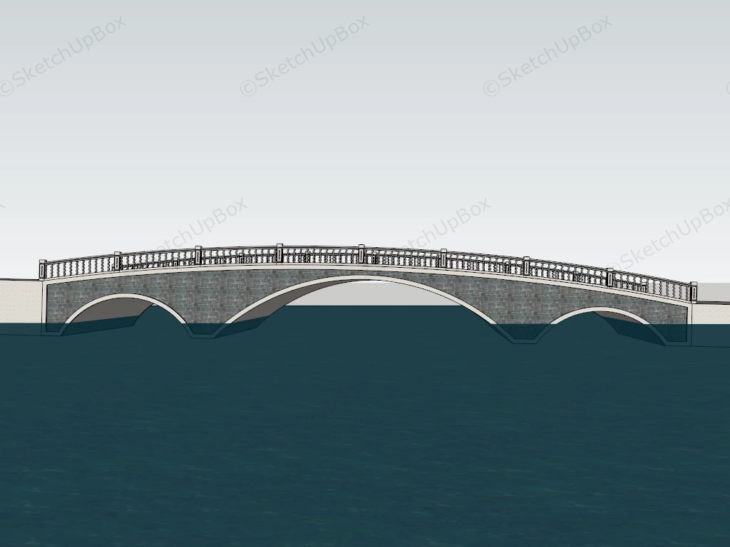 Small Stone Arch Bridge sketchup model preview - SketchupBox