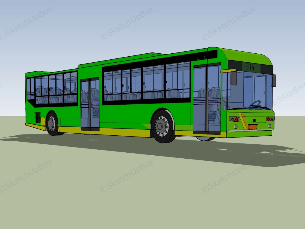 Green City Bus sketchup model preview - SketchupBox