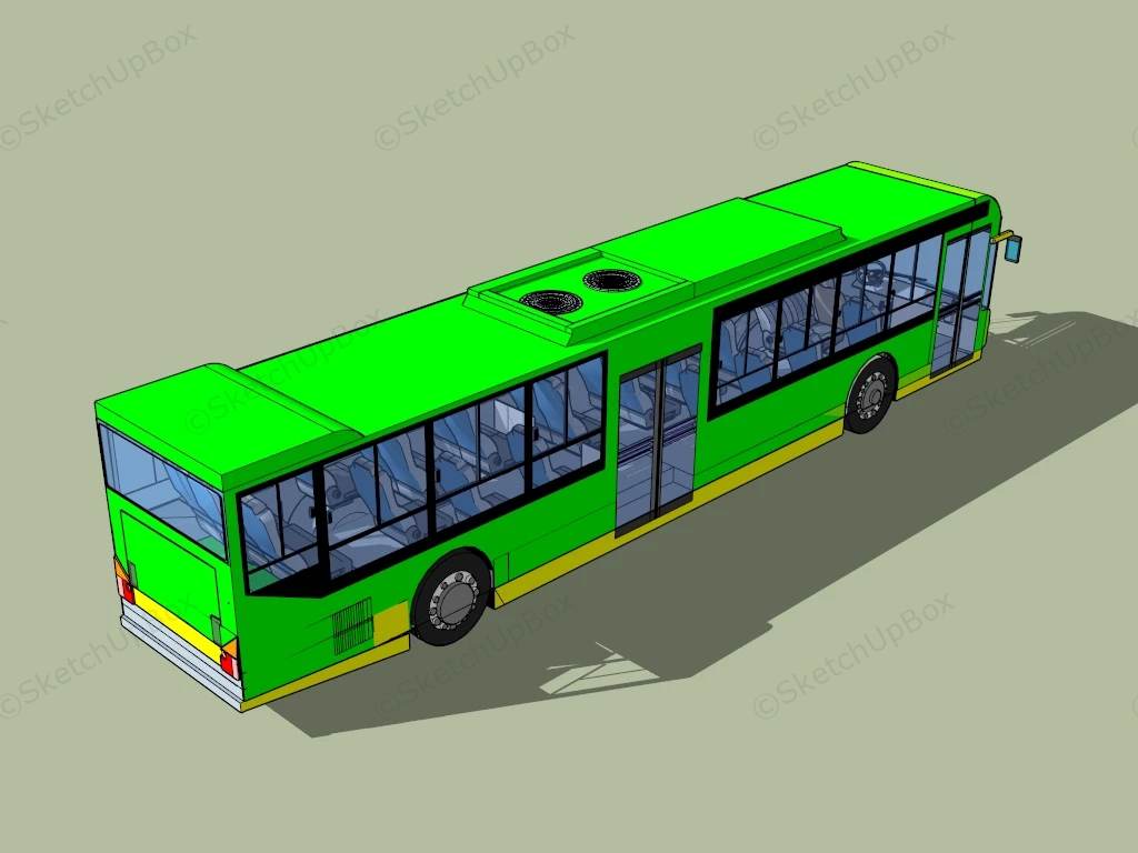 Green City Bus sketchup model preview - SketchupBox