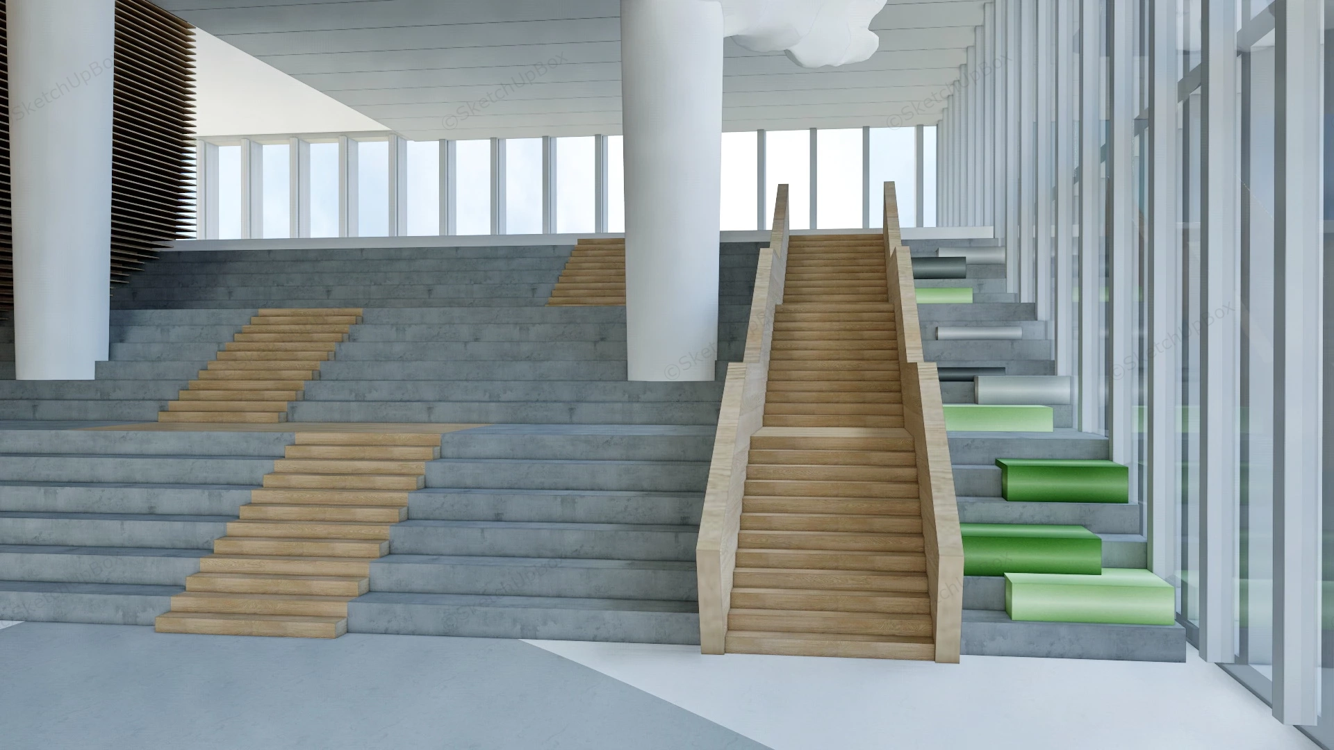 Modern Museum Entrance Lobby sketchup model preview - SketchupBox