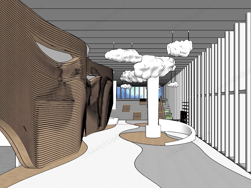 Modern Museum Entrance Lobby sketchup model preview - SketchupBox