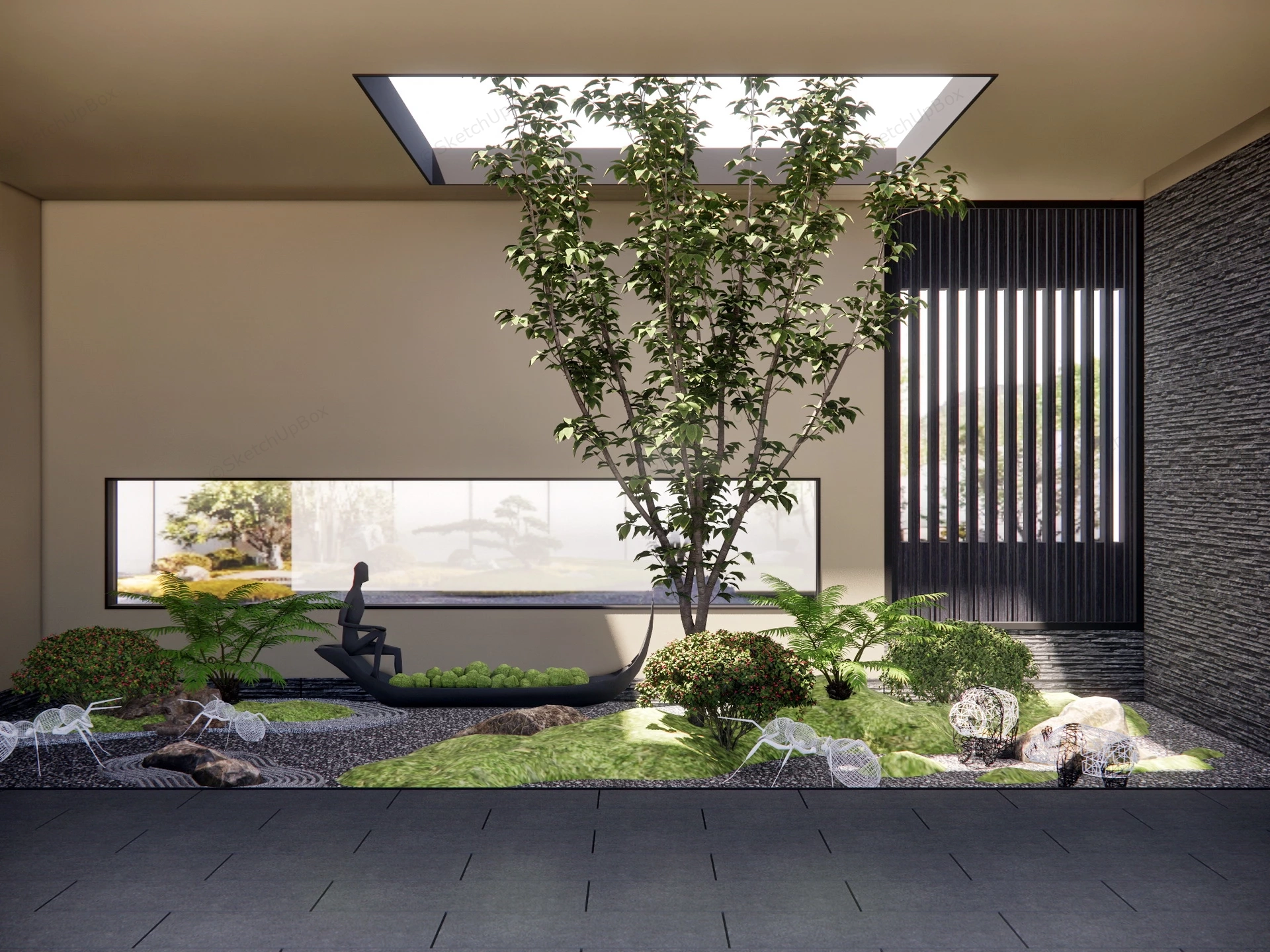 Indoor Garden With Skylight sketchup model preview - SketchupBox