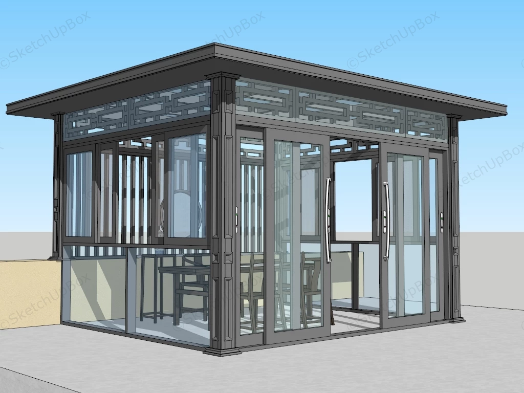 Enclosed Patio Sunroom sketchup model preview - SketchupBox