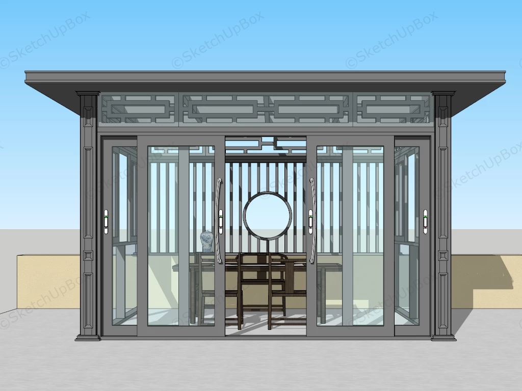 Enclosed Patio Sunroom sketchup model preview - SketchupBox