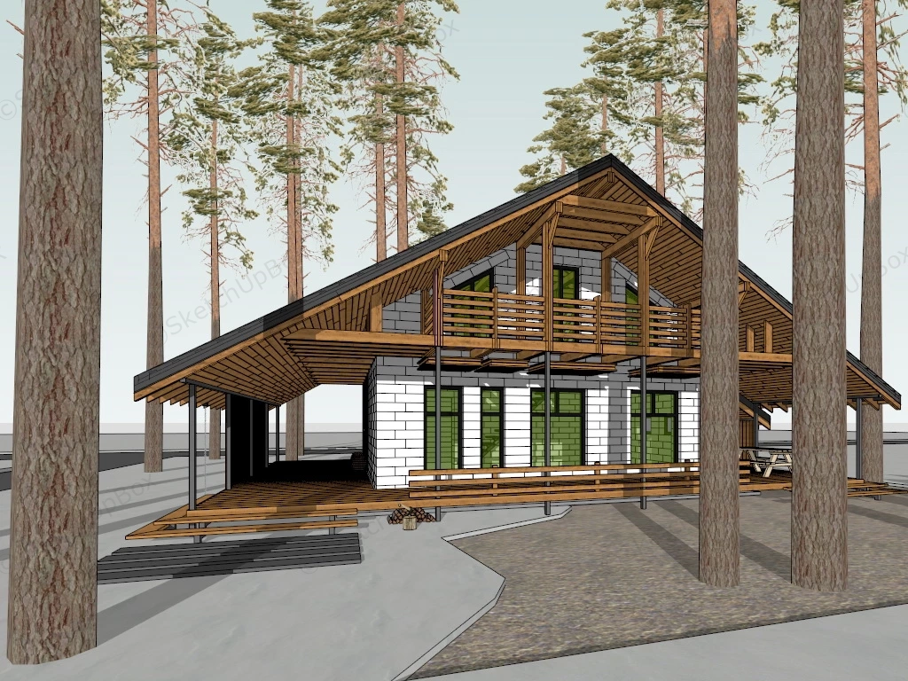 Cottage In The Woods sketchup model preview - SketchupBox