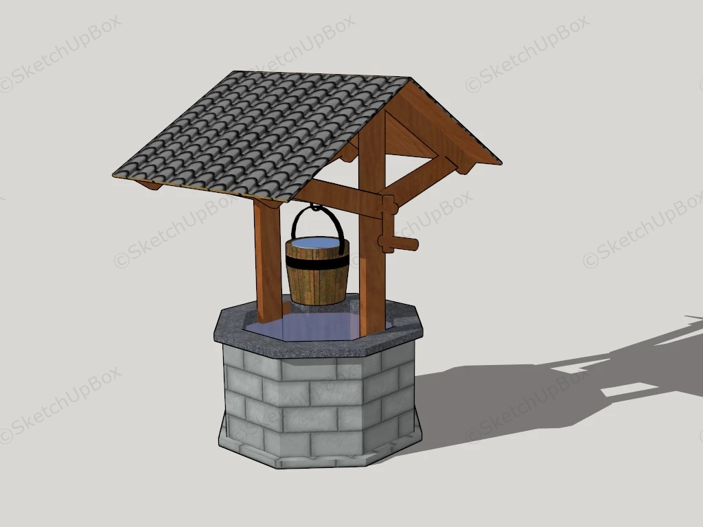 Garden Wishing Well sketchup model preview - SketchupBox