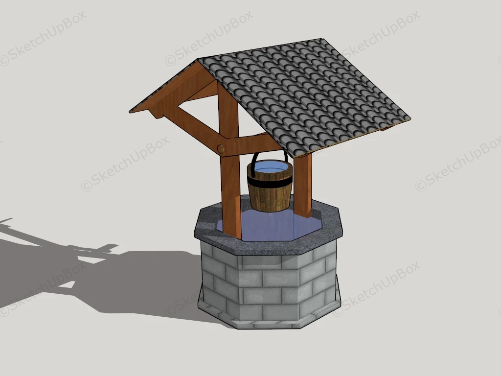 Garden Wishing Well sketchup model preview - SketchupBox