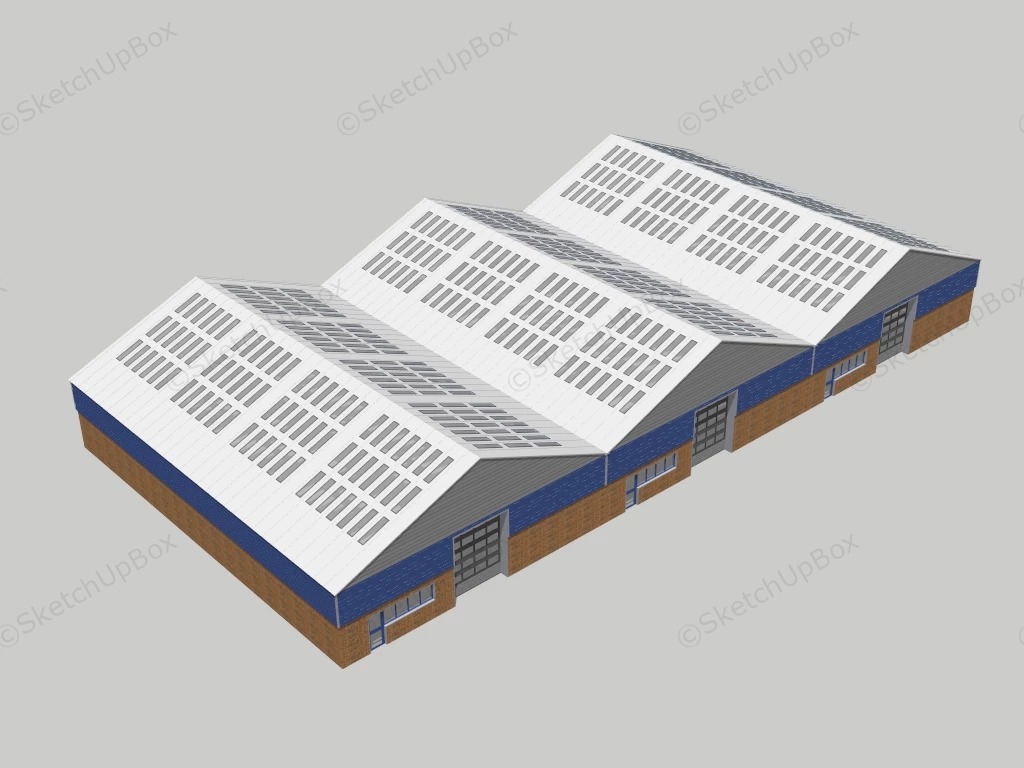 Factory Warehouse Building sketchup model preview - SketchupBox