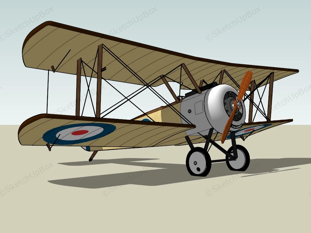 Nieuport 27 Biplane Fighter sketchup model preview - SketchupBox