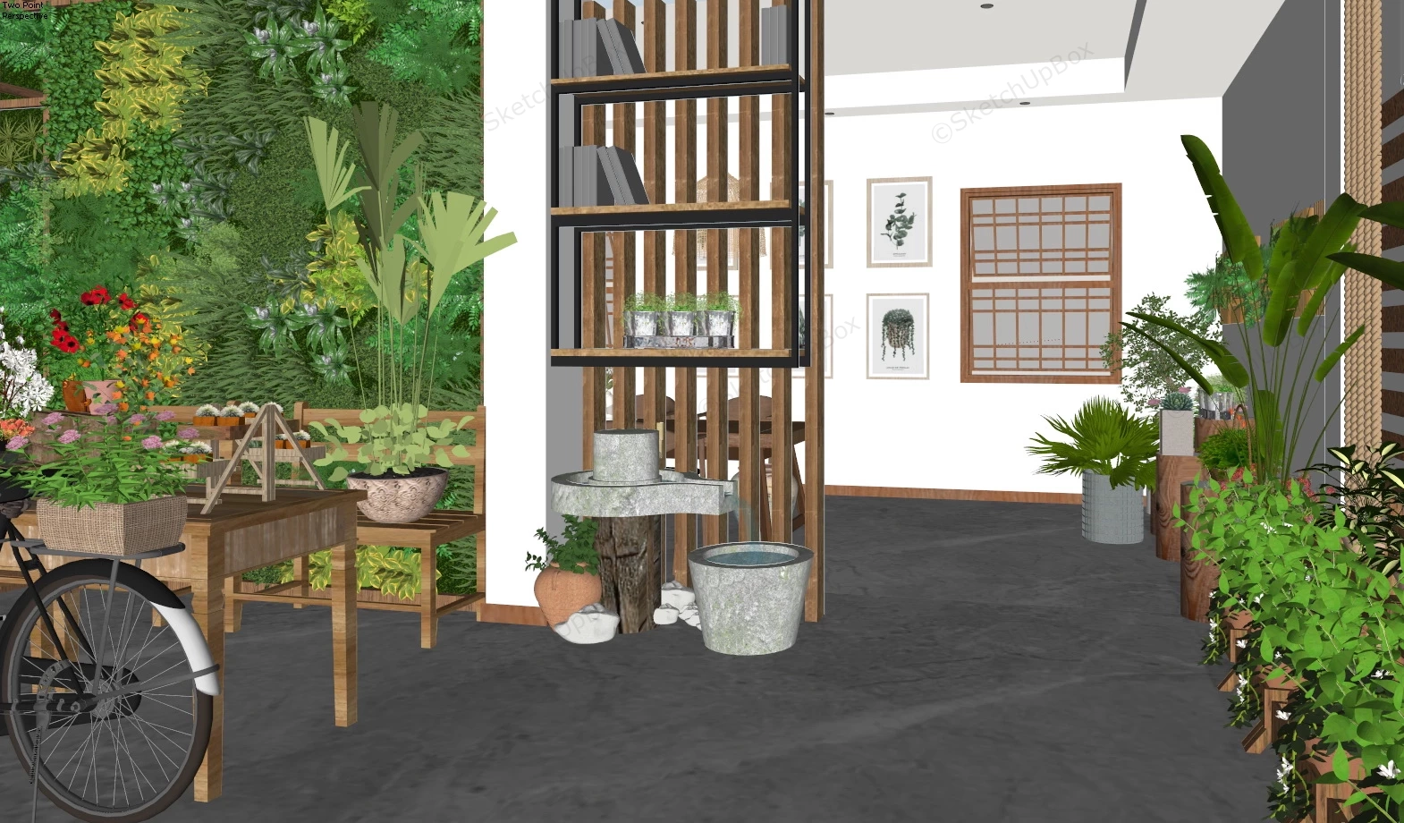 Indoor Garden Dining Room sketchup model preview - SketchupBox