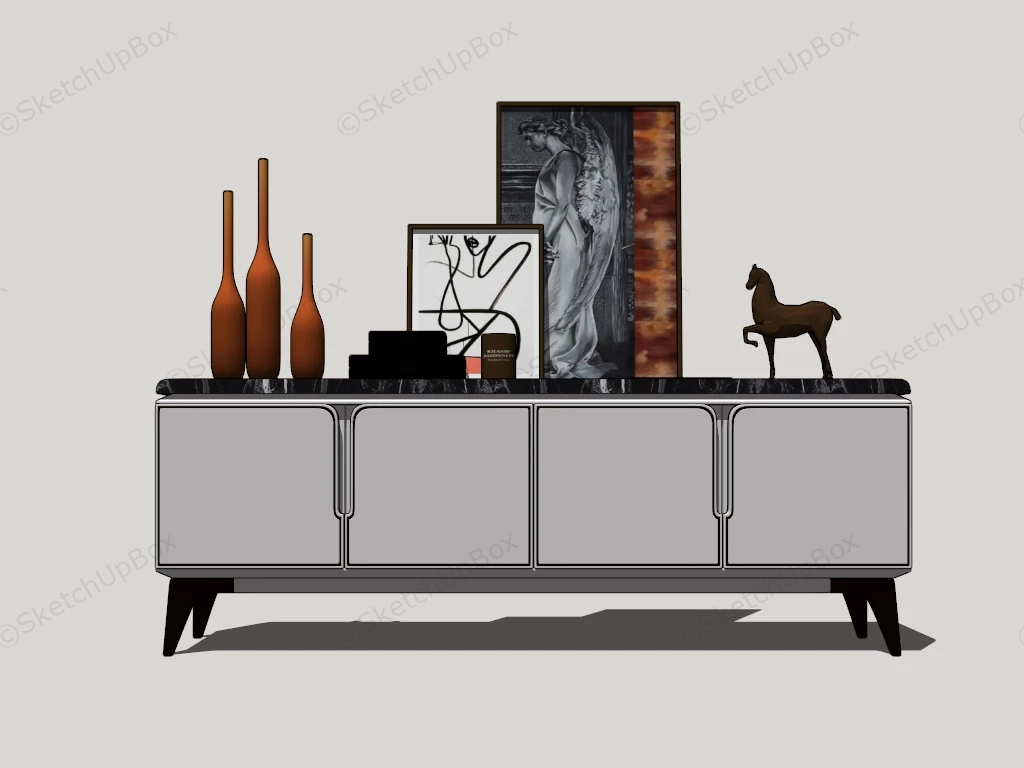 Modern Accent TV Stand sketchup model preview - SketchupBox