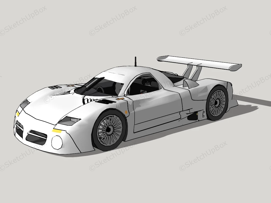 White Supercar sketchup model preview - SketchupBox