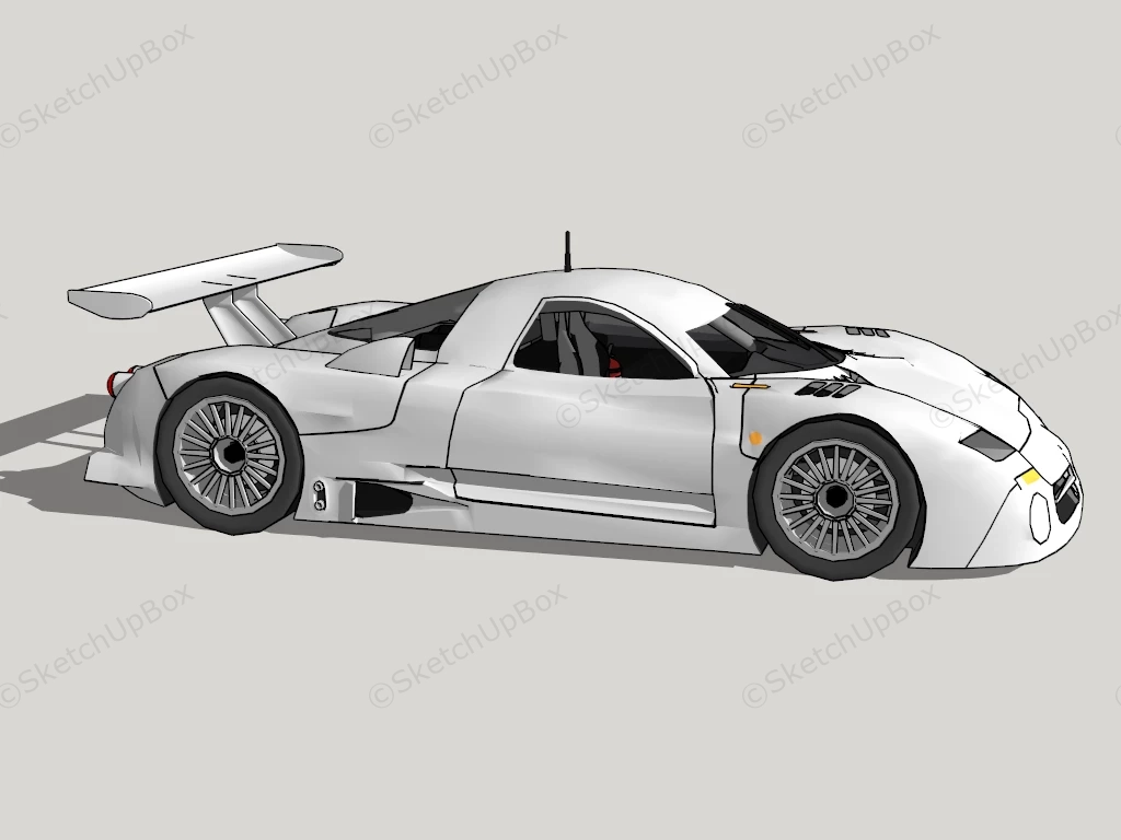 White Supercar sketchup model preview - SketchupBox