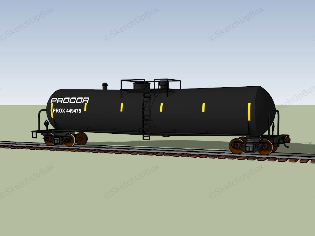 Railroad Tank Car sketchup model preview - SketchupBox