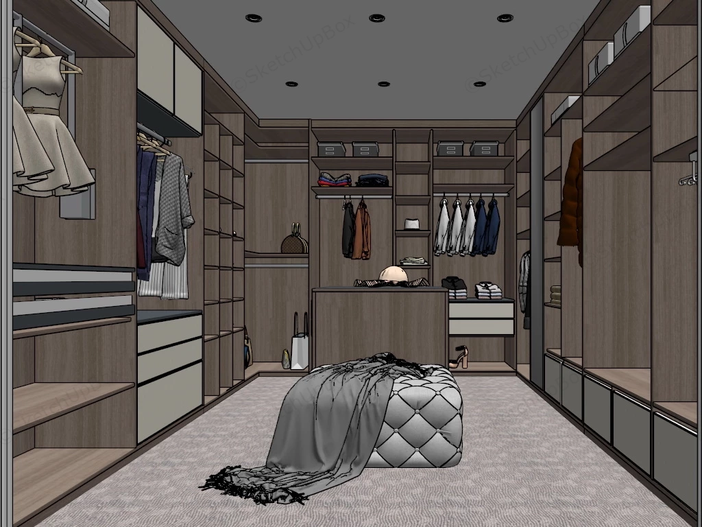 Dressing Room Closet Interior Design sketchup model preview - SketchupBox