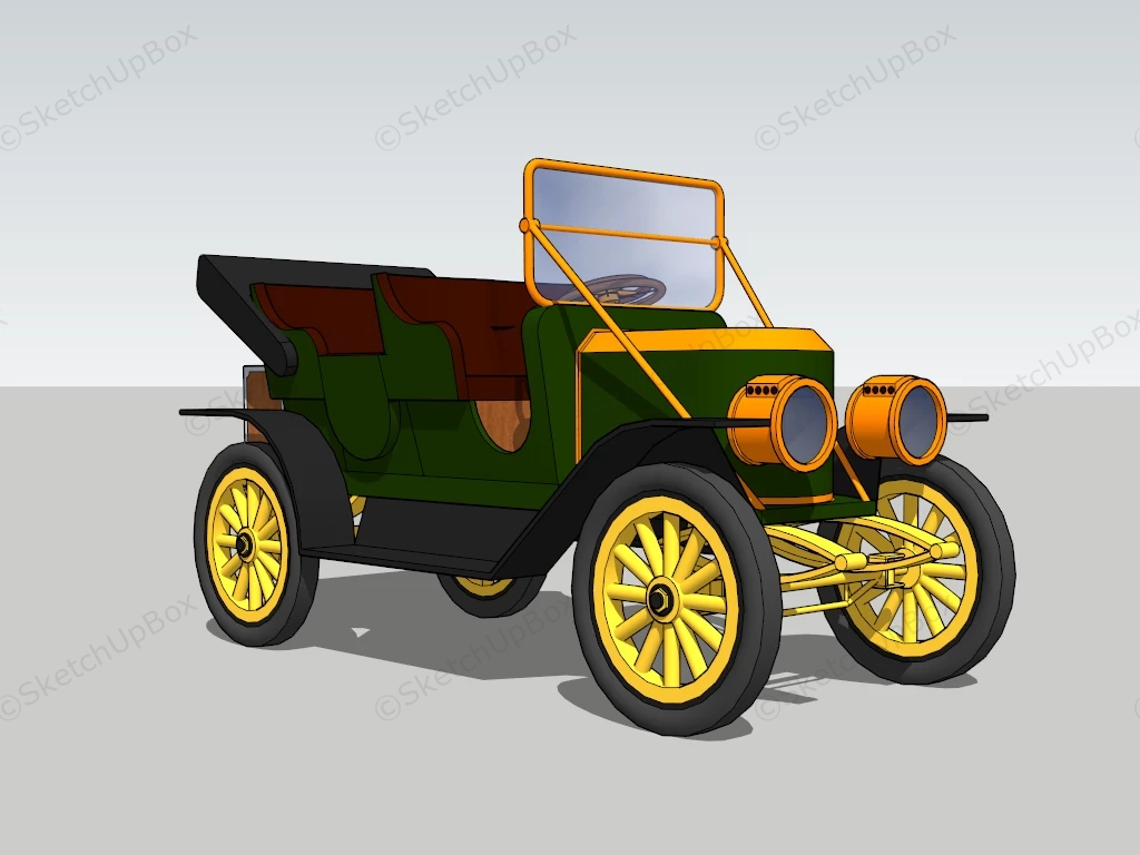 1900 Classic Car sketchup model preview - SketchupBox