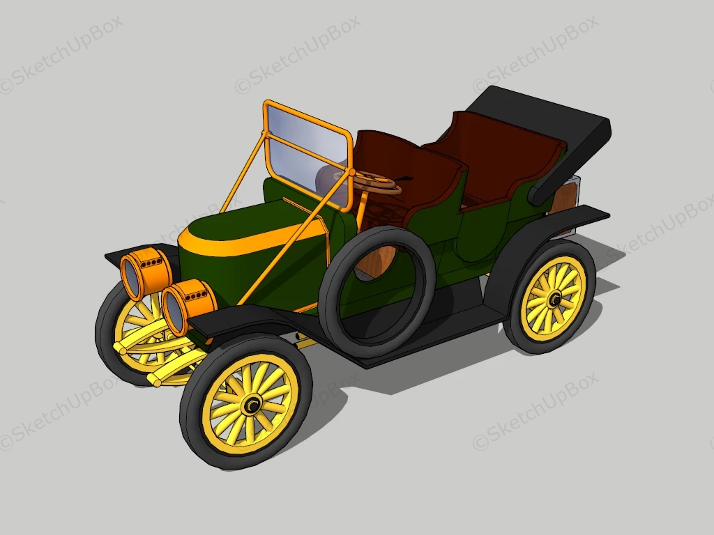 1900 Classic Car sketchup model preview - SketchupBox