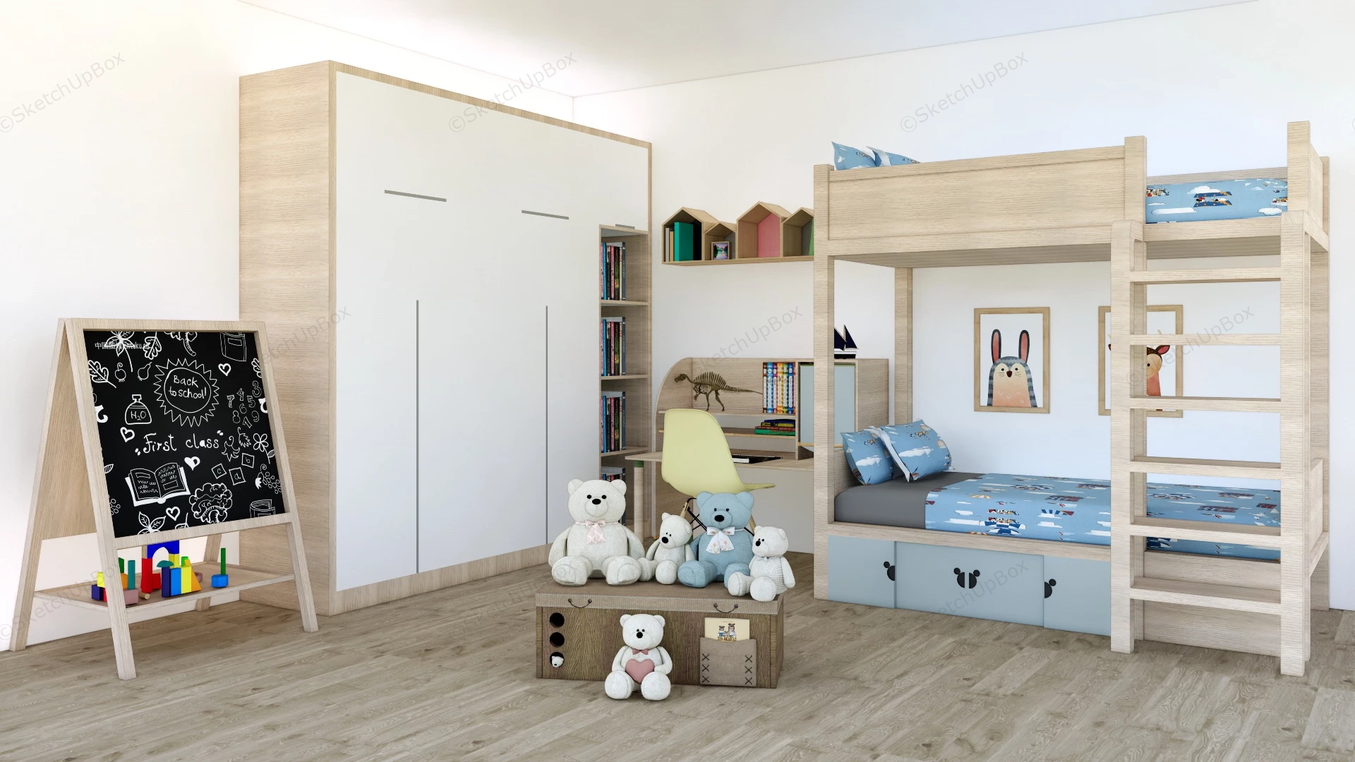 Child Bedroom Furniture Set sketchup model preview - SketchupBox