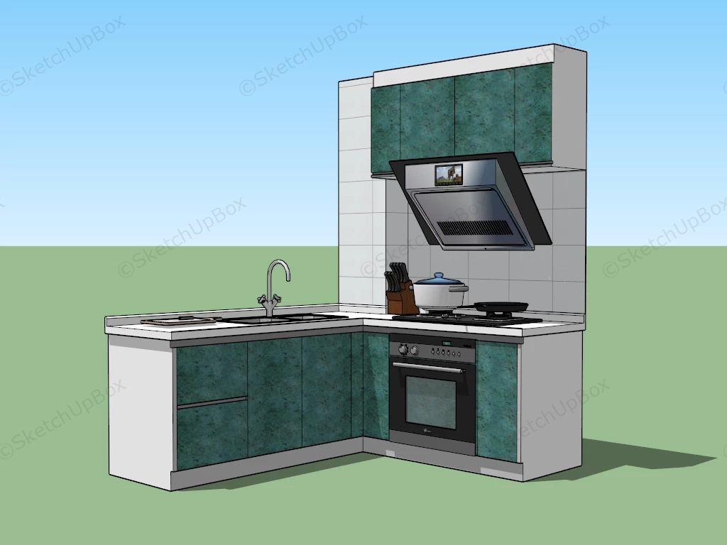 Tiny Apartment Kitchen Idea sketchup model preview - SketchupBox