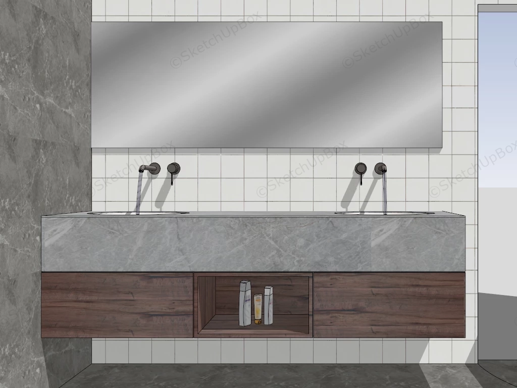 Floating Bathroom Vanity Idea sketchup model preview - SketchupBox