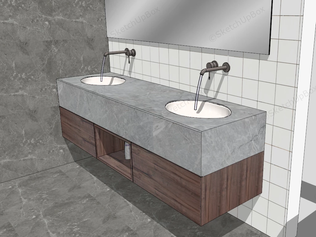 Floating Bathroom Vanity Idea sketchup model preview - SketchupBox